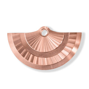 Custom rose gold automatic watch movement rotor with decorative Côtes de Genève finishing
