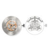 Custom modified Miyota 8215 automatic movement with 3 rotating disc wandering hour system