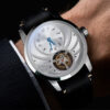 Mechanical Watches Manufacturer | Silver Dial Golden Escapement Mechanical Watch