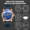 Mechanical Watches Manufacturer | Dark Black World Map Wandering Hour
