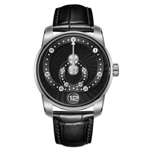 Golden Ripple Guilloche Jumping Hour Mechanical Watch