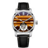 Tiger eye gemstone dial open heart mechanical watch, bespoke luxury timepiece supply by WatchesHome.