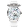 Soccer theme mechanical watch with an opening cover, custom automatic football timepiece manufacturing supply for brands.