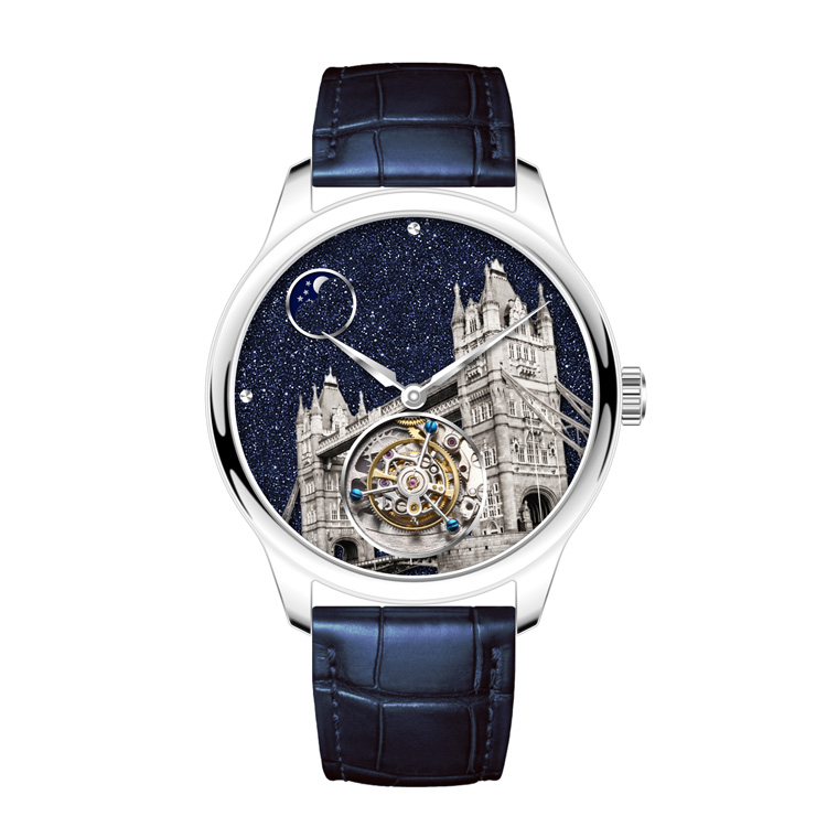 Premium tourbillon watch with 24 hour indicator, custom mechanical star dial timepiece manufacturing for watch brands.