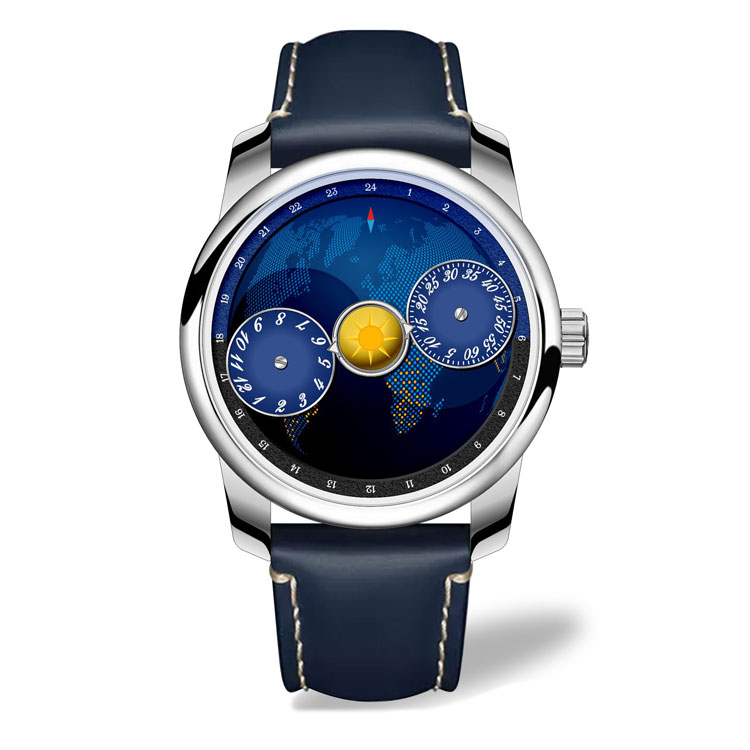 Mechanical Watches Manufacturer | Wandering Earth 24H Watch: Rotating World Map Automatic