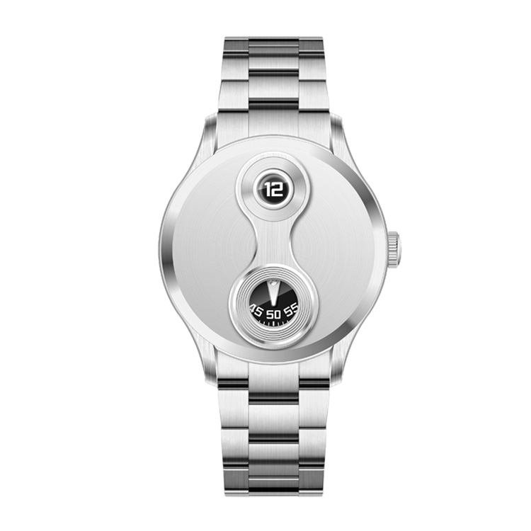 Vintage racing dashboard style jumping hour watch with steel bracelet by OEM manufacturer